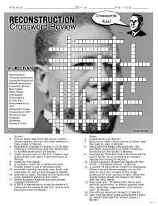 reconstruction crossword review