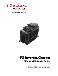 FX INVERTER/CHARGER FX AND VFX MOBILE SERIES OPERATOR'S MANUAL