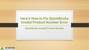 How to deal with QuickBooks Invalid Product Number issue
