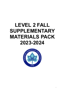 LEVEL 2 SUPPLEMENTARY MATERIALS PACK