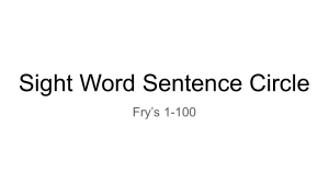 1-100 Sight Word Sentences