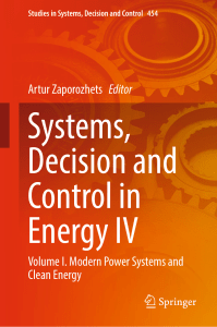 (Studies in Systems, Decision and Control, 454) Artur Zaporozhets - Systems, Decision and Control in Energy IV  Volume I. Modern Power Systems and Clean Energy-Springer (2023) (1)