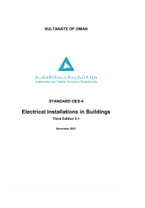 SULTANATE OF OMAN- Electrical Installations in Buildings