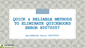 How to deal with QuickBooks Error 80070057
