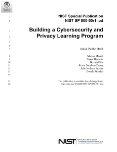 NIST SP 800-50r1- Building a Cybersecurity and Privacy Learning Program