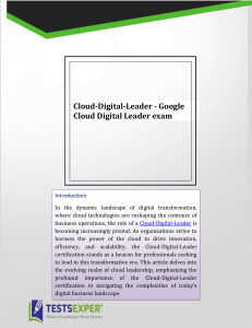 Google Cloud-Digital-Leader exam Preparation With Questions Answers And PDF Files