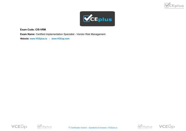 servicenow-pre-cis-vrm-vceplus-60q-demo