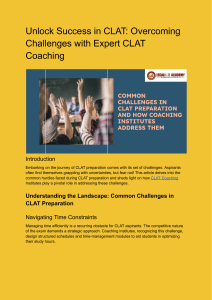 Unlock Success in CLAT Overcoming Challenges with Expert CLAT Coaching