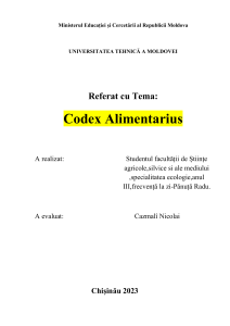 Referat Codex Alimentarus--Pănuță Radu