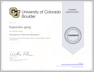 quantum physics certificate