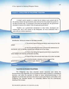 Evolution of Philippine Taxation