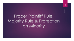 UK 3063 - Proper Plainitff, Mojority Rule  Protection on Minority