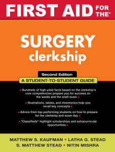 First Aid for the surgery Clerkship