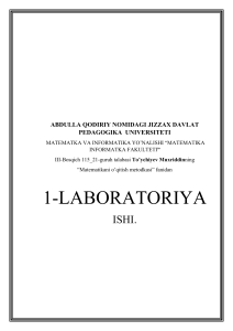 Matematika metodikasi laboratoriya ishi