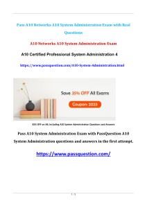 A10 Networks A10 System Administration Exam Questions