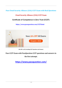 Certificate of Competence in Zero Trust (CCZT) Exam Questions