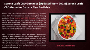 Serena Leafz CBD Gummies {Updated Work 2023)} Serena Leafz CBD Gummies Canada Also Available