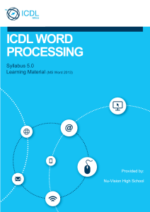 ICDL Word Processing 2013 5.0 - Nu-Vision High School