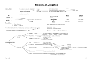 RFBT Notes - Law on Obligation and Contract