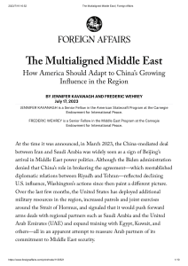 The Multialigned Middle East   Foreign Affairs