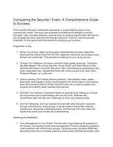 Conquering the Security plus Exam A Comprehensive Guide to Success