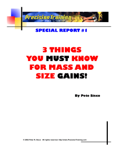 3 Things you must know for Mass and Size Gains
