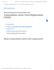 Transcatheter Aortic Valve Replacement (TAVR) - Transcatheter Aortic Valve Replacement (TAVR)   NHLBI, NIH