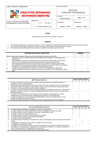 CE175-3C Construction Cost Engineering Syllabus