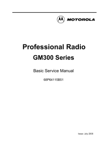 Motorola GM300 Series Basic Service Manual (68P64115B51) Jul2000