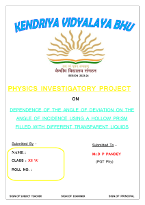 PHYSICS INVESTIGATORY PROJECT hellow prism