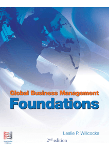 Leslie Willcocks Global Business Management Foundations 2016, Steve 