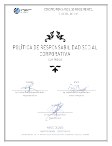 CLM-PRS 23 Política de Responsabilidad Social Corporativa 