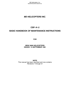 MD HELICOPTERS - 369H BASIC HANDBOOK OF MAINTENANCE INSTRUCTIONS