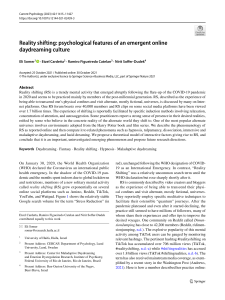 Somer, E., Reality shifting psychological features of an emergent online daydreaming culture