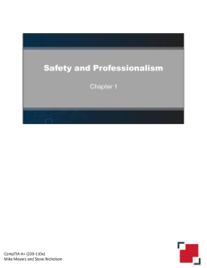 1101 Chapter 01 Safety and Professionalism - Slide Handouts