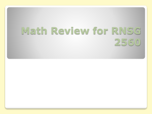 Math Review RNSG 2560