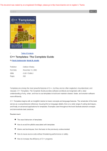 David Vandevoorde, Nicolai M. Josuttis - C++ Templates The Complete Guide