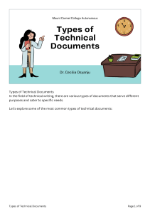 Types of Technical Documents 