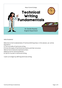 Technical Writing Fundamentals