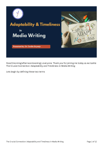 The Crucial Connection Adaptability and Timeliness in Media Writing