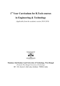 1st Year Physics Syllabus for B.Tech 2018-19 