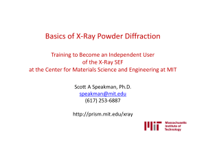 Basics of X-Ray Powder Diffraction 2