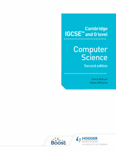 Cambridge IGCSE Computer Science Second Edition
