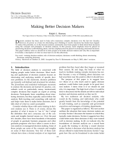 Decision Making Game theory lecture 1