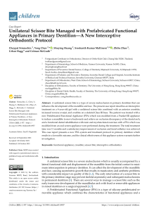 Unilateral Scissor Bite Managed with Prefabricated Functional Appliances in Primary Dentition—A New Interceptive Orthodontic Protocol
