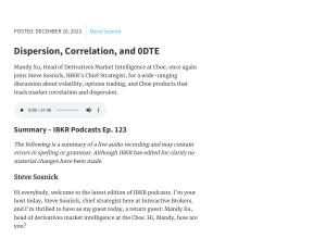Dispersion, Correlation, and 0DTE    IBKR Podcasts