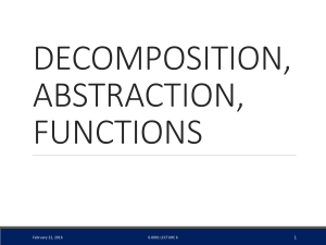 Decomposition, Abstraction, Functions in Programming