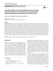The indirect effects of emotion regulation on the association between attachment style, depression, and meaning made among undergraduates who experienced stressful events