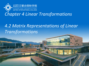 Matrix Representations of Linear Transformations