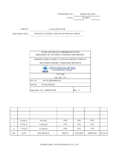 AX008-92-001 - Manufacturer's Installation, Operation and Maintenance Manual